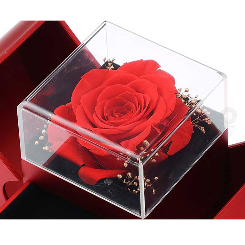 Forever Rose Jewelry Box with Engraved Necklace