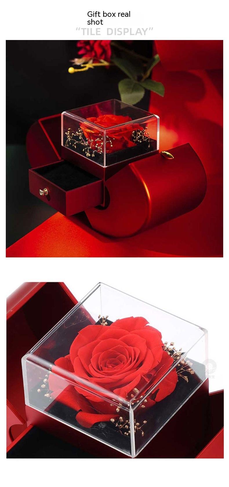 Forever Rose Jewelry Box with Engraved Necklace
